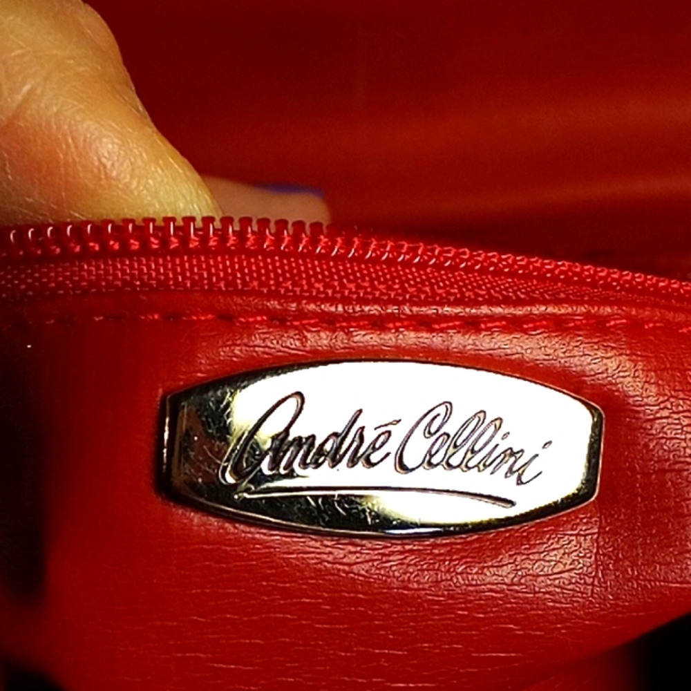 Andre Cellini Red Faux Snakeskin Crossbody Bag - Picture 5 of 8